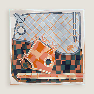 エルメス　カシミヤストール　Carreaux Ondes scarf Carreaux Ondes scarf - Brown | Hermès USA